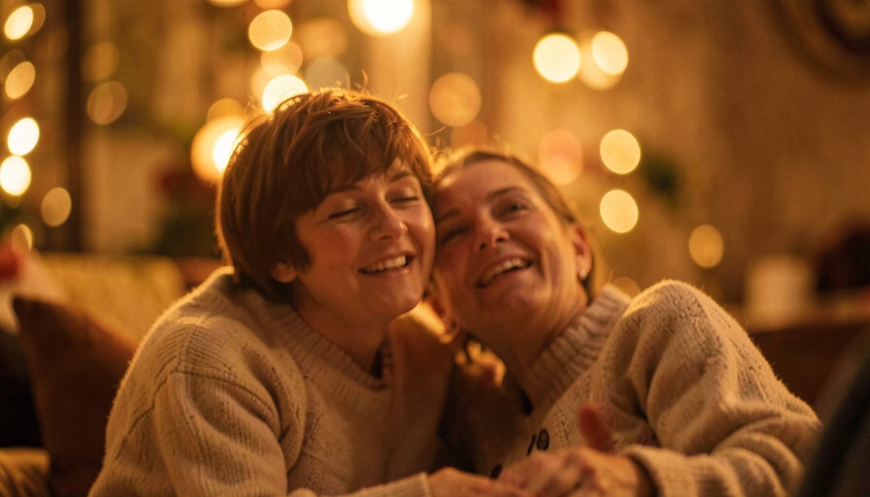 Warm amber and gold tones with soft bokeh, suggesting the intimate family atmosphere of a long-running television drama